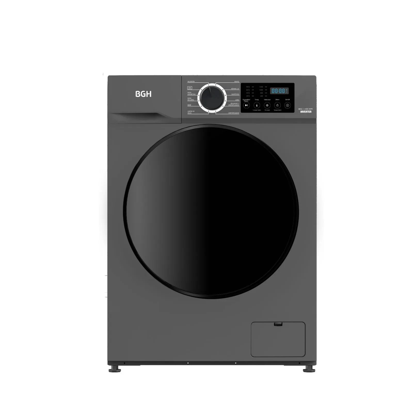 Lavarropas Bgh 6kg Bwfi06s24ar 1000 Rpm Gris Inverter