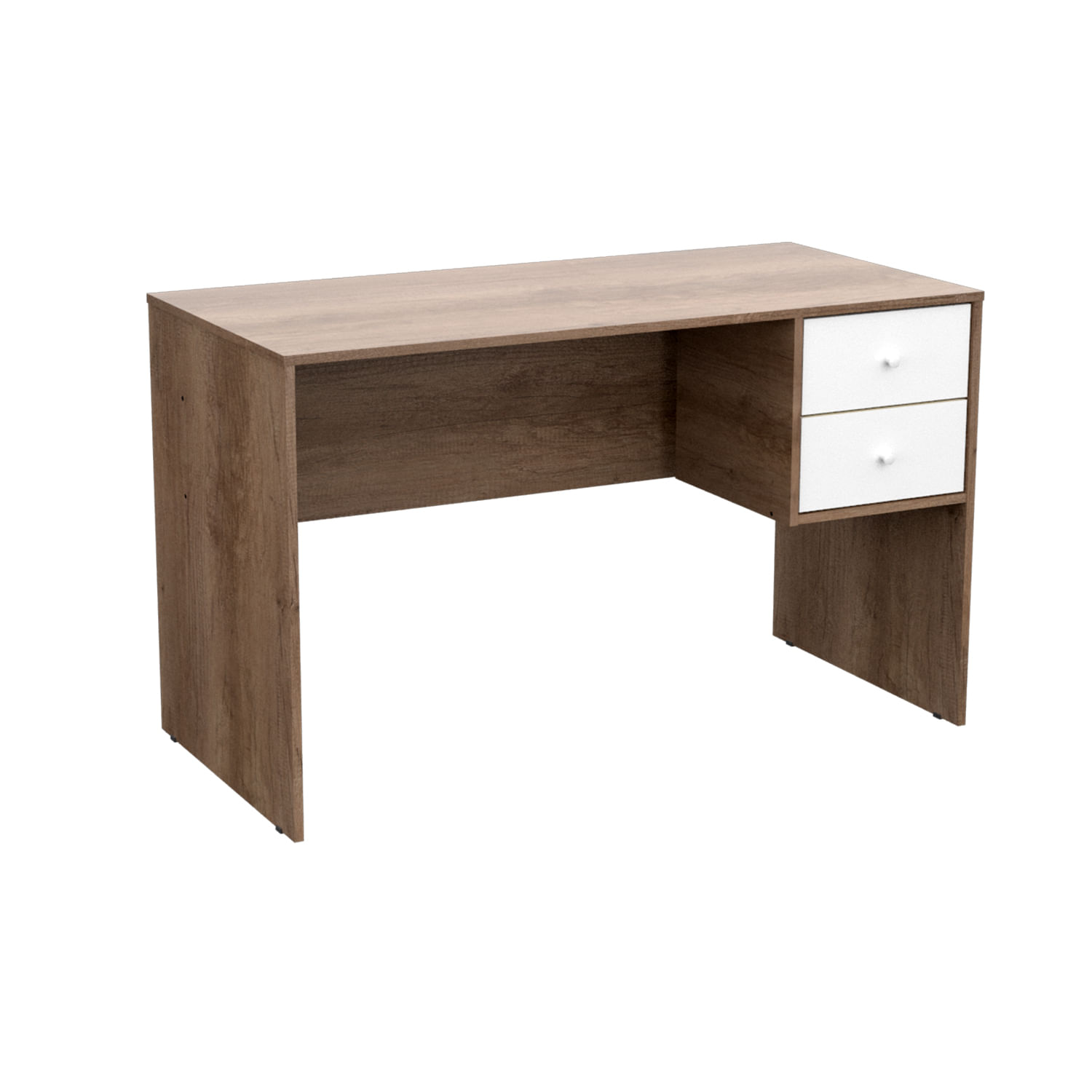 Escritorio Classic Mueble Pc 2 Cajones Oficina Mesa Estudio Nebraska Gris