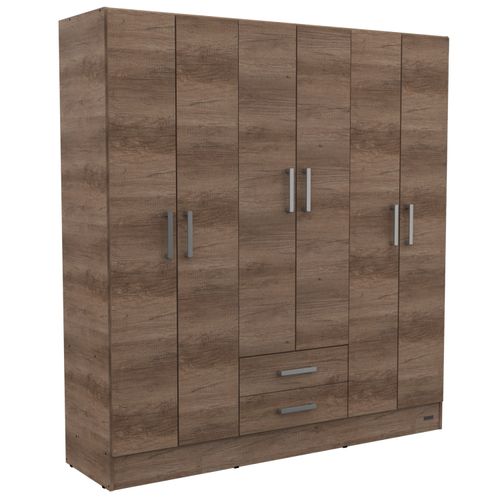 Placard 6 Puertas 2 Cajones Melamina Mosconi Dakar Nebraska Gris