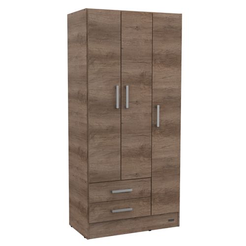 Placard 3 Puertas 2 Cajones Melamina Mosconi Dakar Nebraska Gris