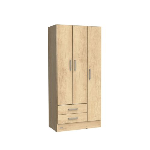 Ropero Placard 3 Puertas Mosconi Express 2 Cajones Bambu (Neb Nat)