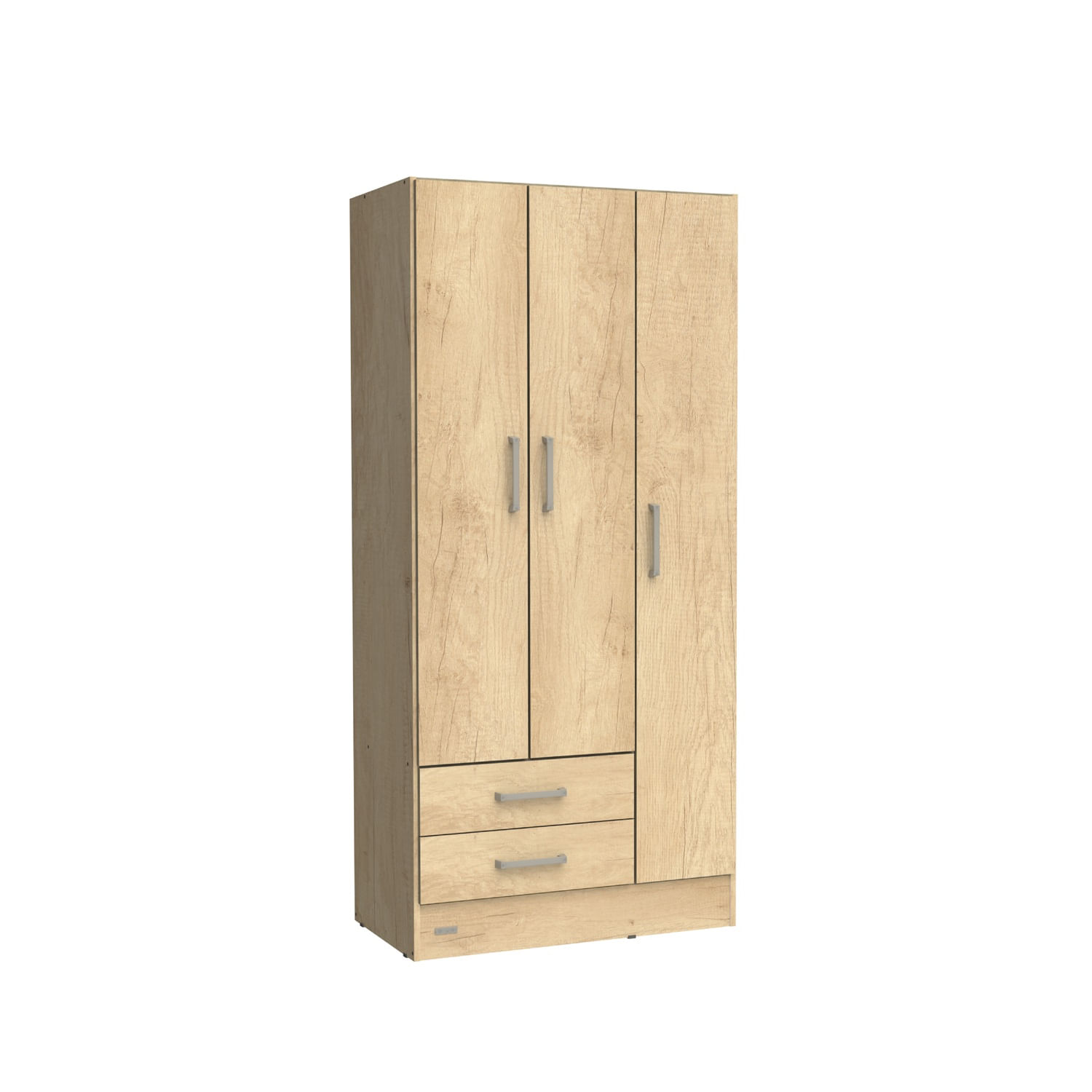 Ropero Placard 3 Puertas Mosconi Express 2 Cajones Bambu (Neb Nat)