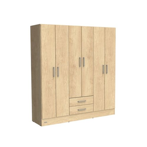Ropero Placard 6 Puertas Mosconi Express 2 Cajones Bambu (Neb Nat)