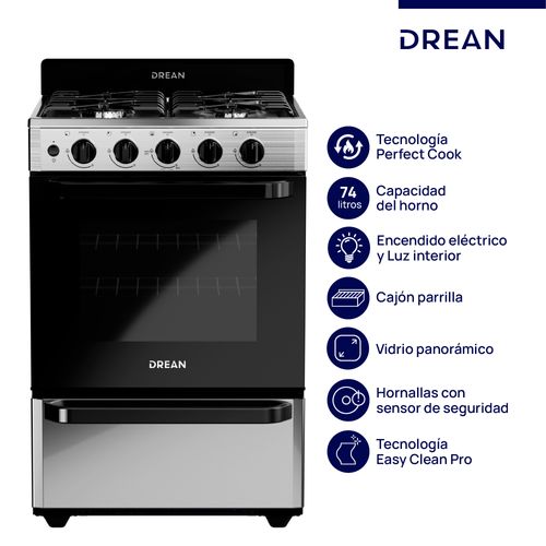 Cocina Drean 56cm Cd5630ai0 Inox Mg C/Enc C/Luz