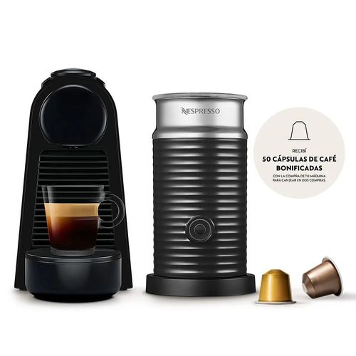Cafetera Nespresso Essenza Mini D Black +Aeroccino
