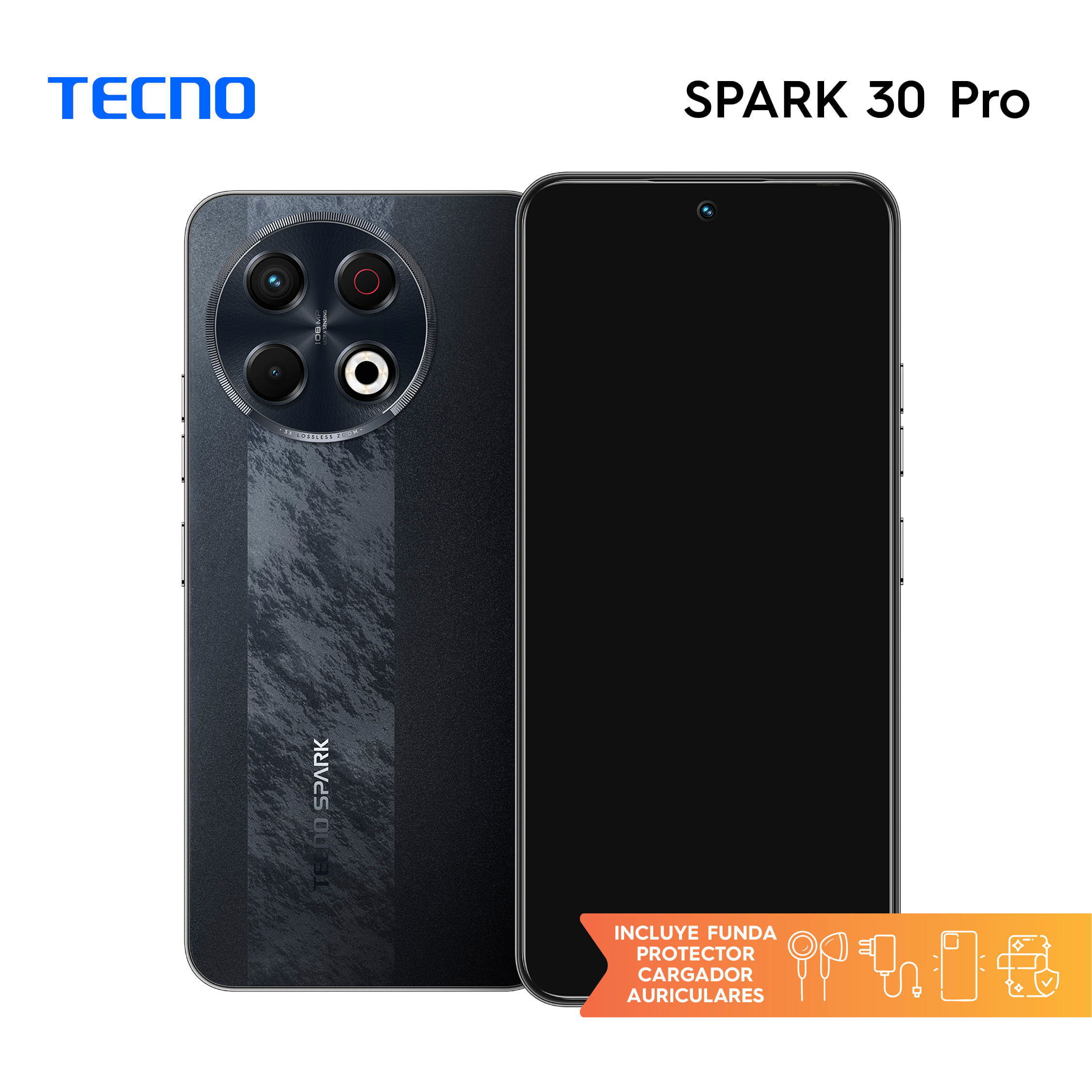 Celular Tecno Mobile Spark 30 Pro Black 8/256gb 6.78"