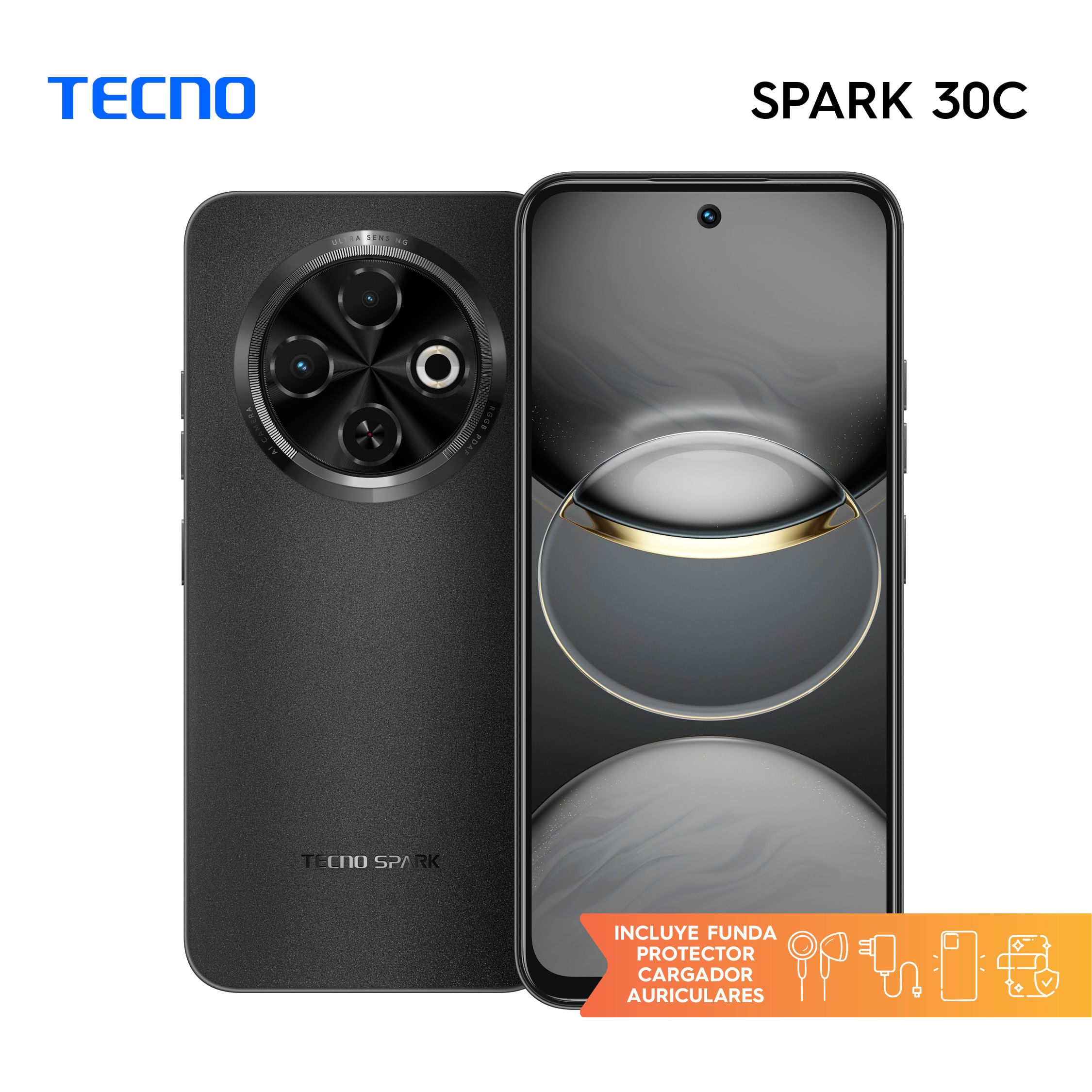 Celular Tecno Mobile Spark 30c Black 4/256gb 6.67"