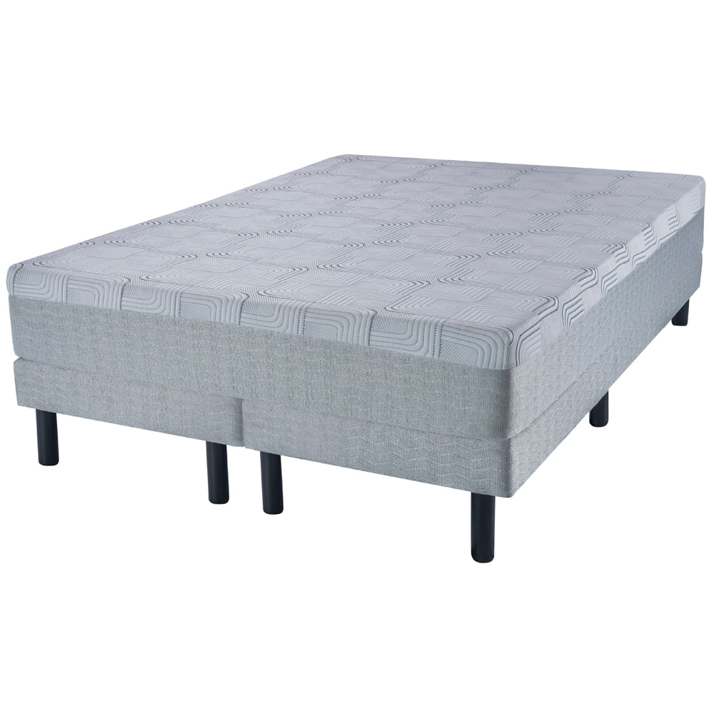 Sommier y colchón de Espuma Queen Size Zafiro Nobelio 160x200