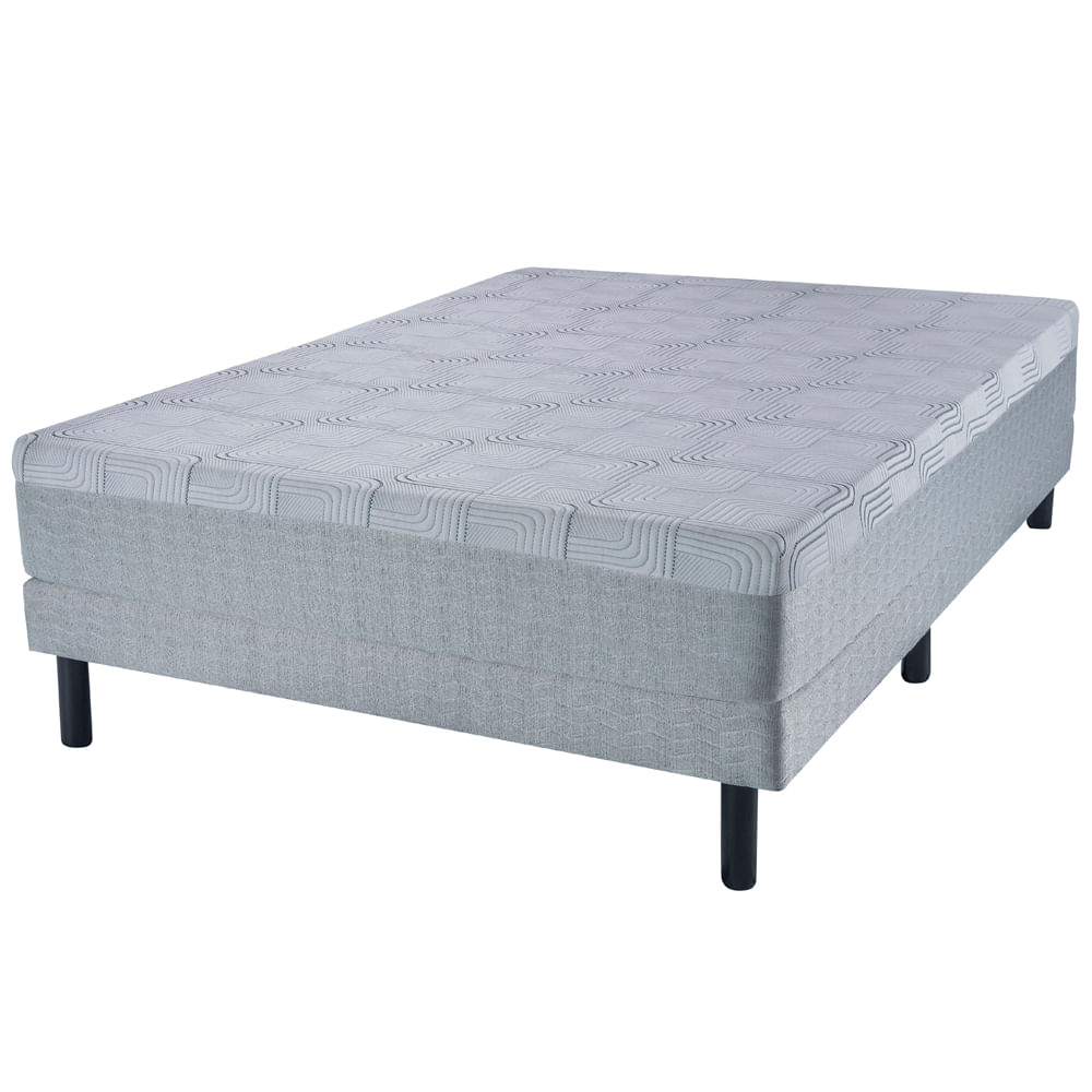 Sommier y colchón de Espuma 2 Plazas Zafiro Nobelio 130x190