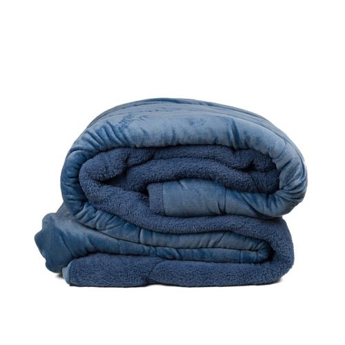 Frazada Las Calas Flannel Con Corderito Twin