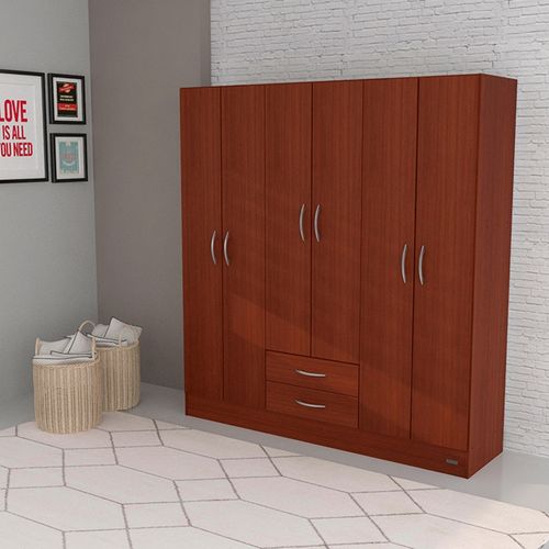 Placard 6 Puertas 2 Cajones Pack Caoba