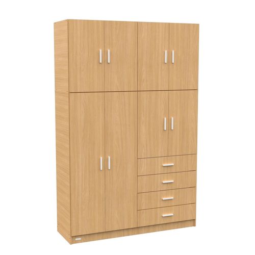 Placard Ropero 8 Puertas 4 Cajones Con Baulera Dakar Malta