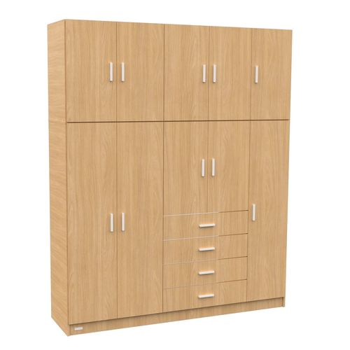 Placard Ropero 10 Puertas 4 Cajones Con Baulera Dakar Malta