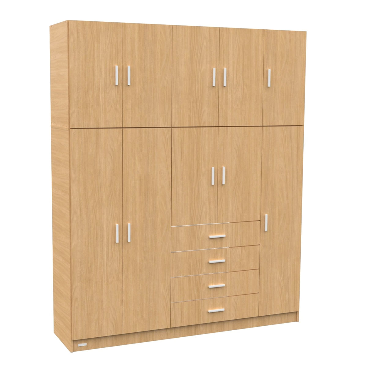Placard Ropero 10 Puertas 4 Cajones Con Baulera Dakar Malta