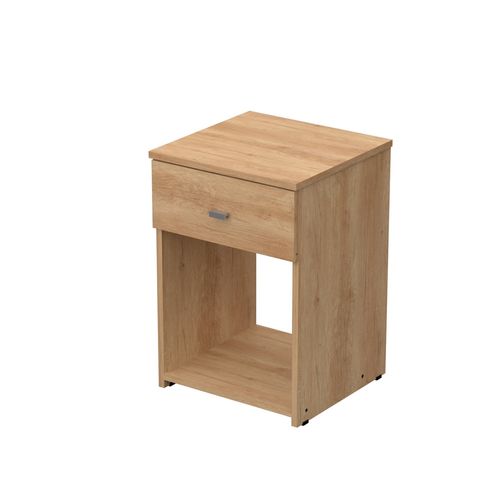 Mesa De Luz 1 Cajón Dakar Zero Melamina Dormitorio Nebraska Natural