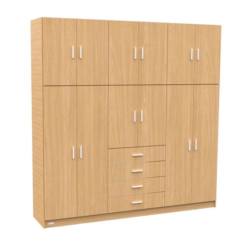 Placard Ropero 12 Puertas 4 Cajones Con Baulera Dakar Malta