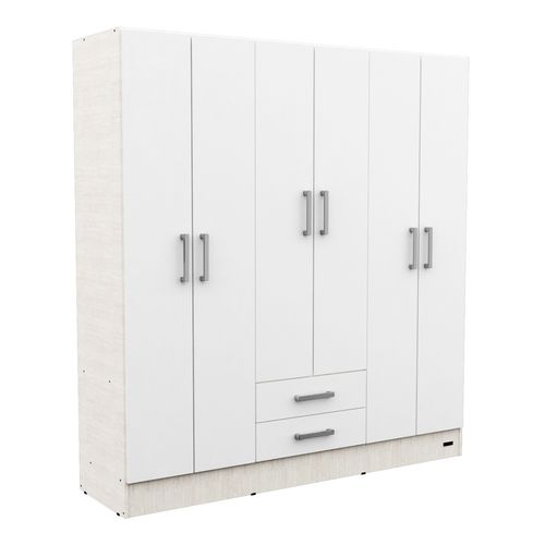 Placard 6 Puertas 2 Cajones Melamina Mosconi Dakar Venezia (Blanco)