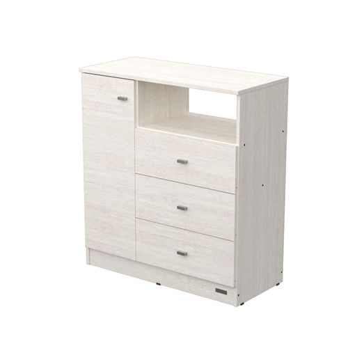 Cómoda 1 Puerta 3 Cajones Estante Dakar Zero Melamina Venezia