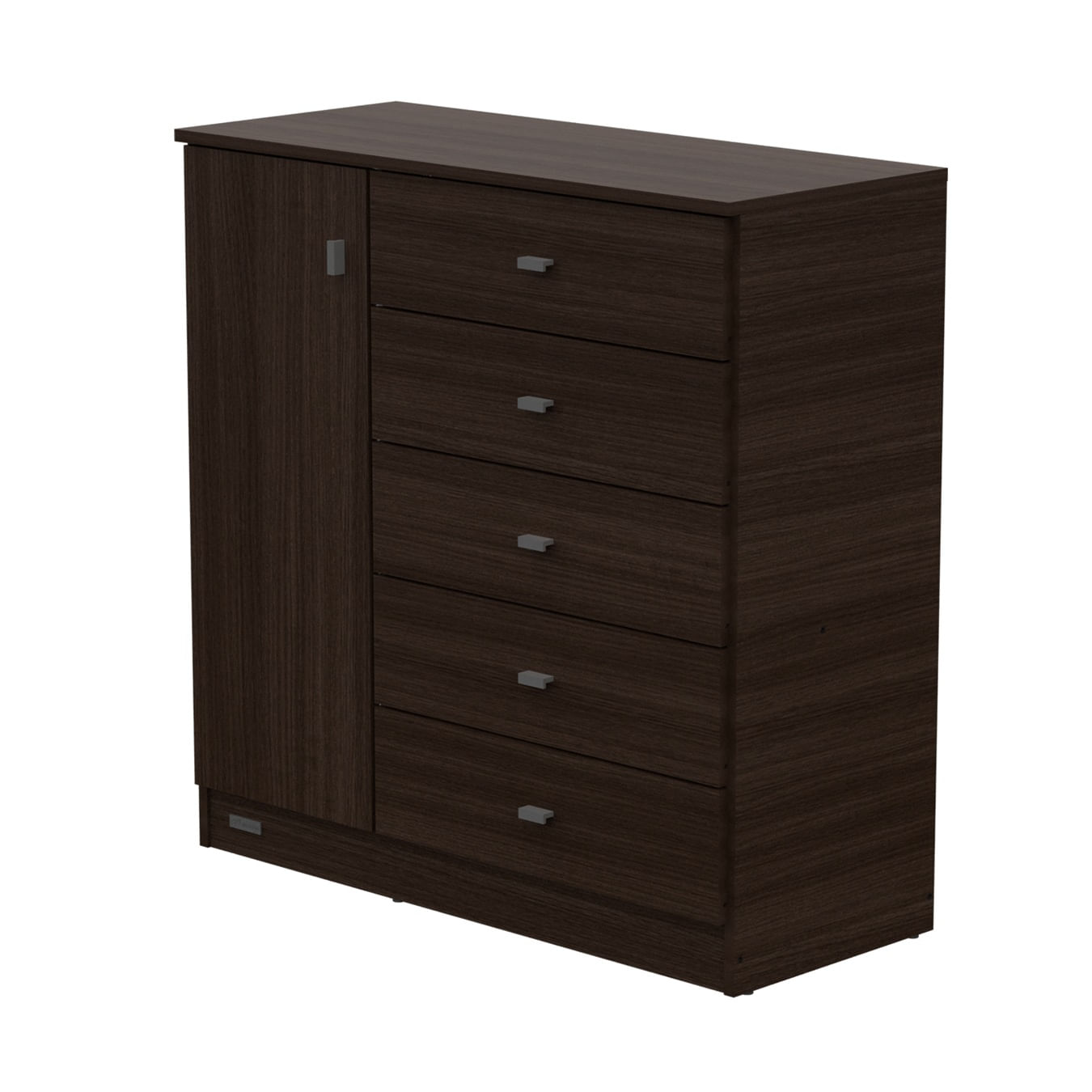 Comoda Pack 5 Cajones 1 Puerta Chocolate