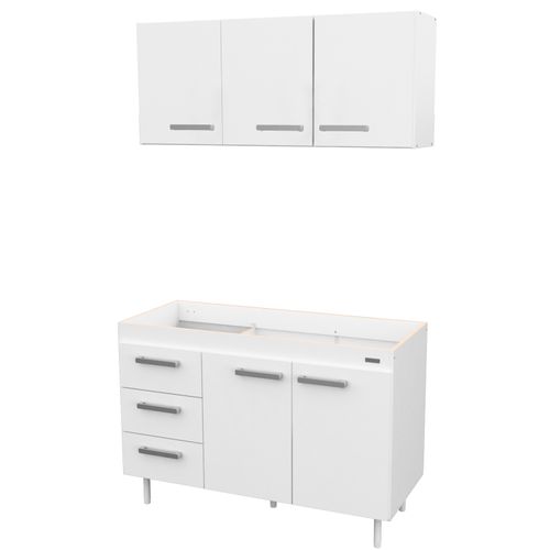 Combo Mueble De Cocina 1,20 Mts. Mosconi Sin Bacha Blanco