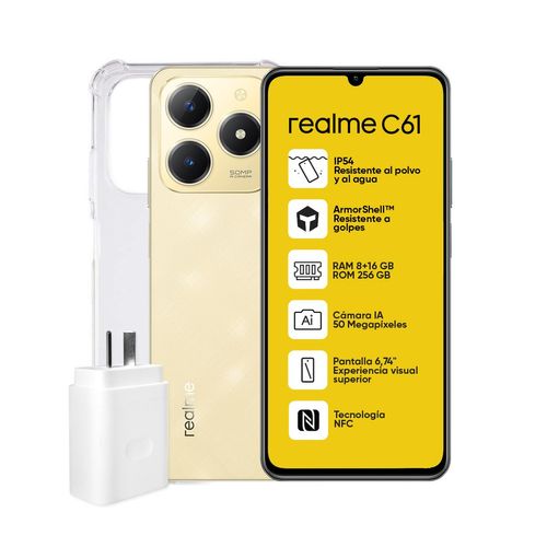 Celular Realme C61 Sparkle Gold 8/256gb 6.74"