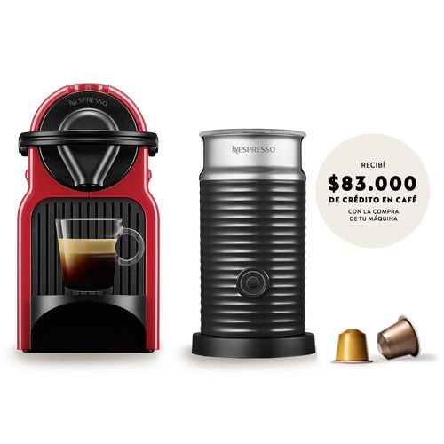 Cafetera Nespresso Inissia A3c40-Ar Red +Aeroccino