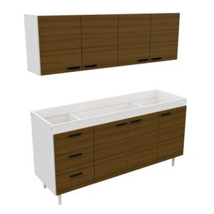 Combo Mueble De Cocina 1,60 Mts. Mosconi Sin Bacha Avellana