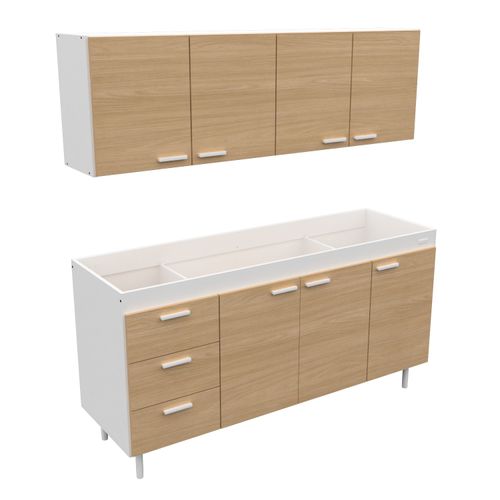 Combo Mueble De Cocina 1,60 Mts. Mosconi Sin Bacha Malta
