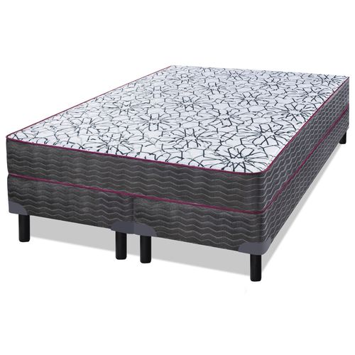 Conjunto Sommier y Colchón de espuma Zafiro Iridio Queen Size 160x200 cm