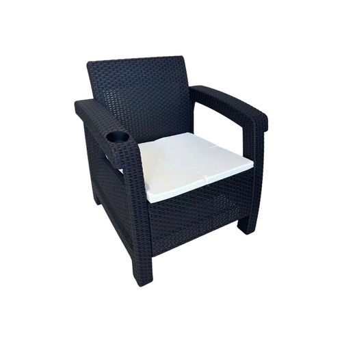 Sillon Outdoors Simil Ratan Negro