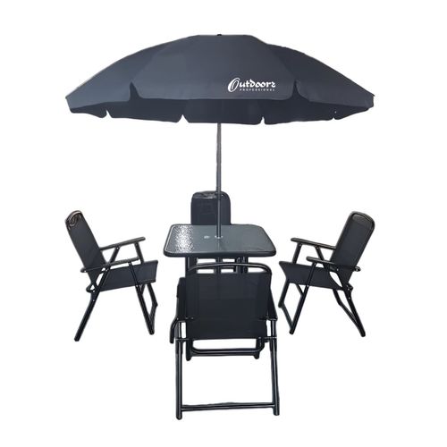 Juego De Jardín Outdoors Chicago Mesa 4 Sillas Sombrilla