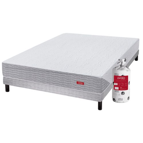 Conjunto Sommier en caja + Colchón compactado Zafiro Light de 2 plazas 140x190 cm