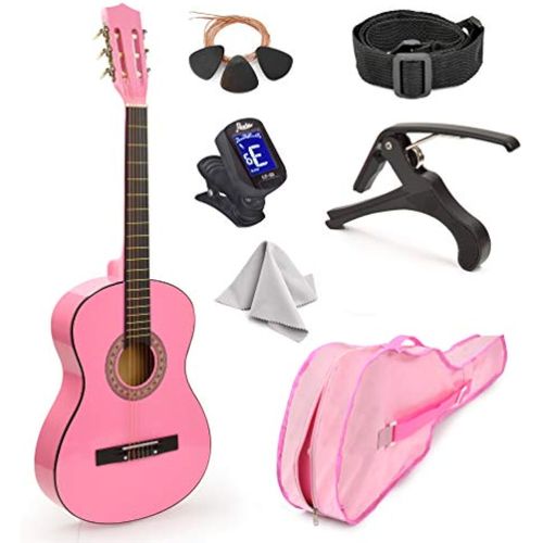 Guitarra clásica de madera de 30 pulgadas con estuche y accesorios para niños, niñas, niños,