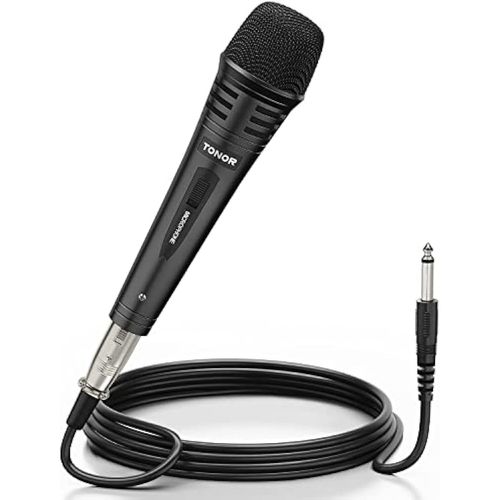 TONOR Micrófono dinámico de karaoke para cantar con cable XLR de 5M, micrófono de mano de metal
