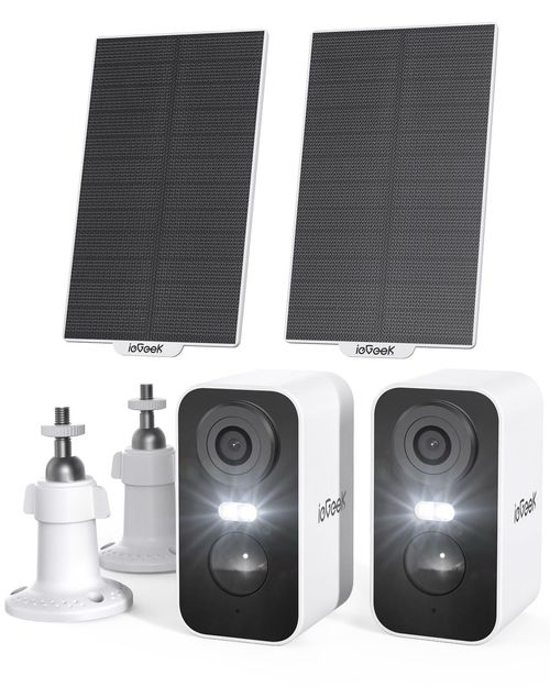 ieGeek Cámaras de seguridad inalámbricas para exteriores, cámara de seguridad WiFi alimentada por