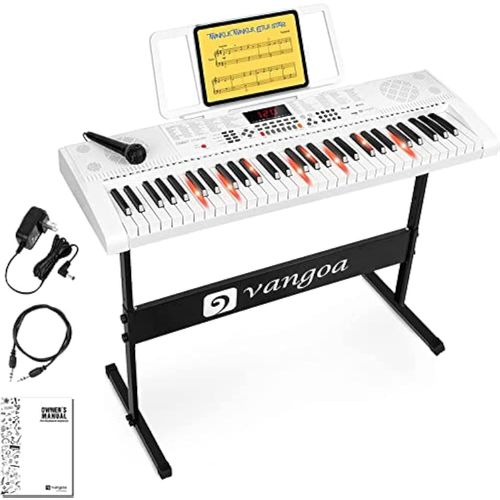 Vangoa VGK6101 - Piano de 61 teclas, teclado eléctrico con 3 modos de enseñanza, teclado de música