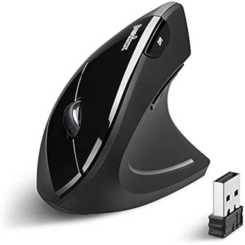 Perixx PERIMICE-713 Ratón vertical ergonómico inalámbrico - 800/1200/1600 DPI - Diestro -