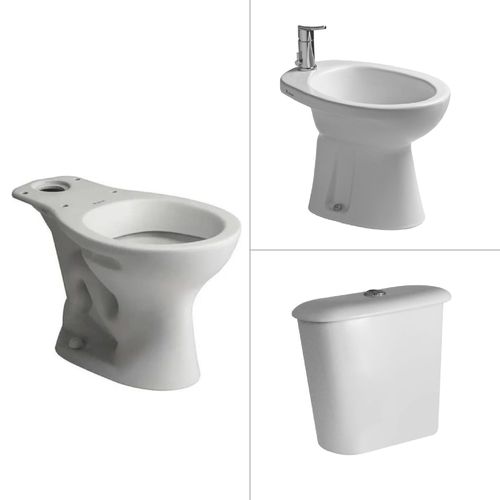Combo Andina Ferrum Inodoro Largo + Deposito Genérico + Bidet 1 Agujero