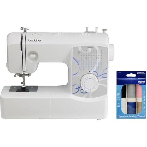 Brother Máquina de coser XM3700, 37 puntadas integradas, 5 pies de costura incluidos