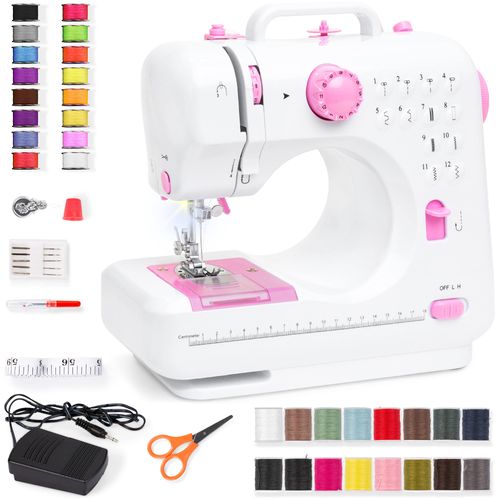 Best Choice Products Máquina de coser compacta, kit para principiantes de 42 piezas, multifuncional