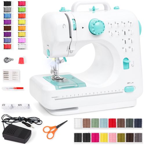 Best Choice Products Máquina de coser compacta, kit para principiantes de 42 piezas, multifuncional