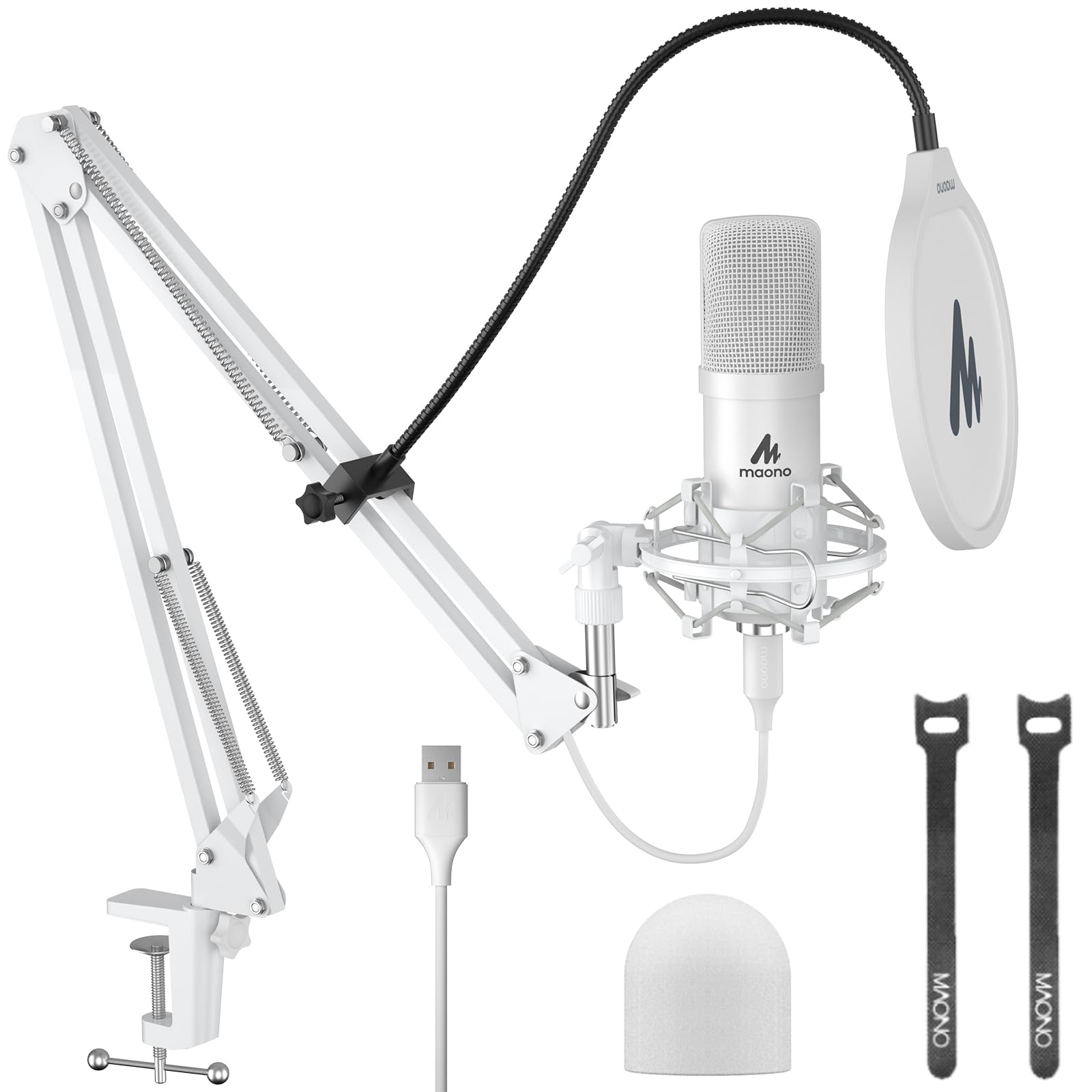 Kit de micrófono USB 192KHZ/24BIT Enchufa y usa MAONO AU-A04 USB para computadora, micrófono