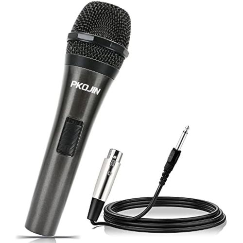 PKOJIN Micrófono dinámico de karaoke para cantar, micrófono con cable vocal para karaoke, micrófono