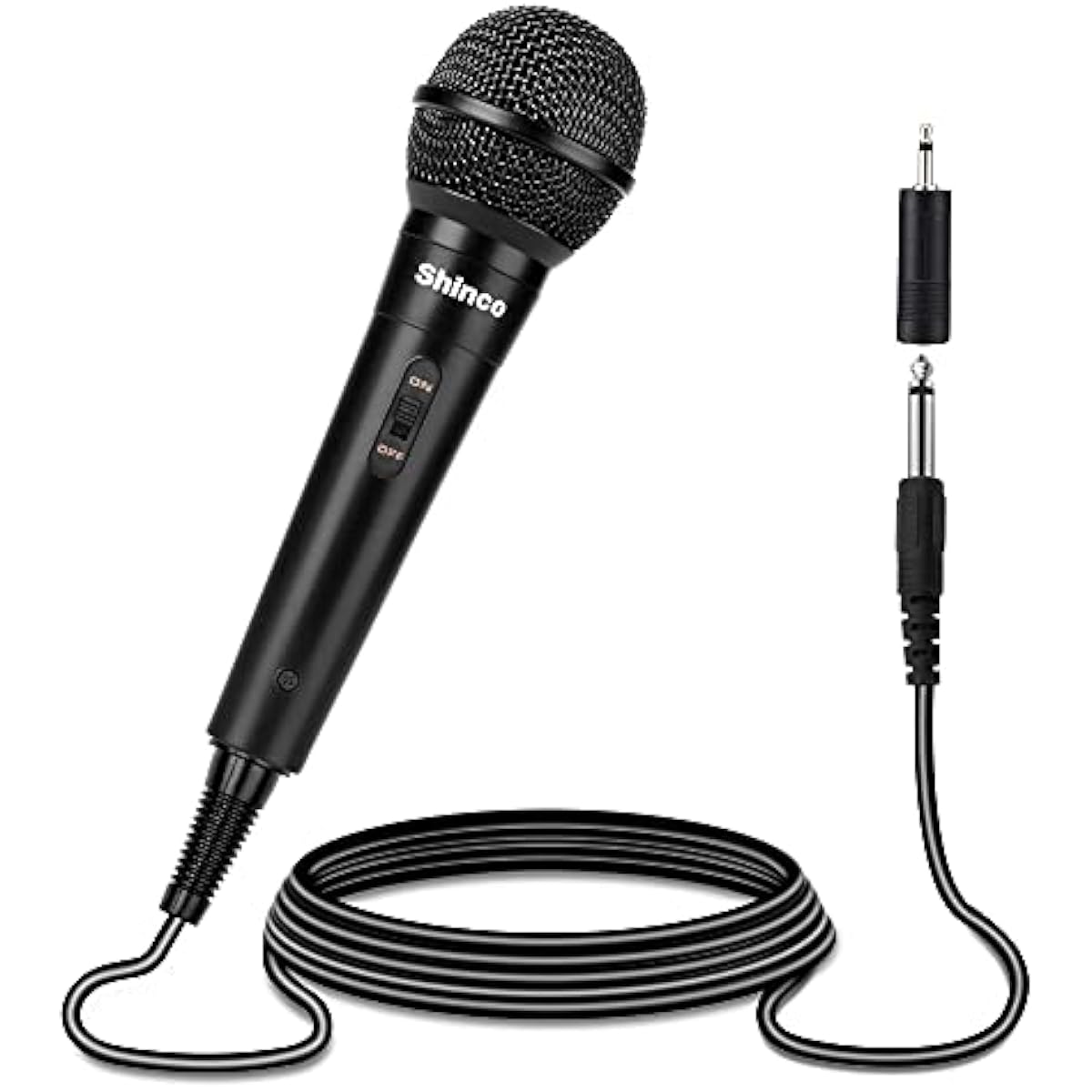 Shinco Micrófono de mano con cable, micrófono vocal dinámico cardioide con cable de 13 pies e