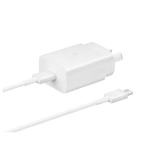 Cargador Adaptador Viaje Samsung Blanco 25w con cable