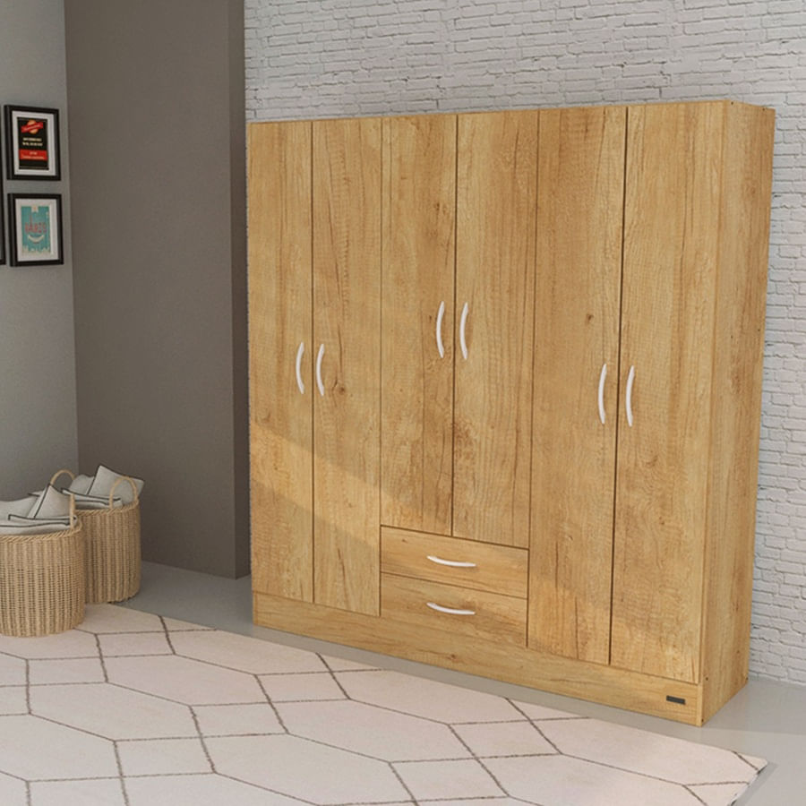 Placard 6 Puertas 2 Cajones Pack Mendra