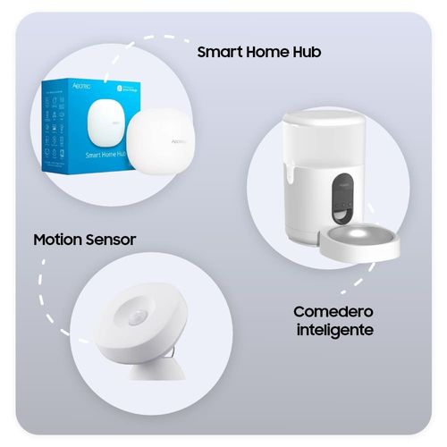 Kit  3 en 1 Smarthings Pet Feeder + Sensor De Movimiento + Hub