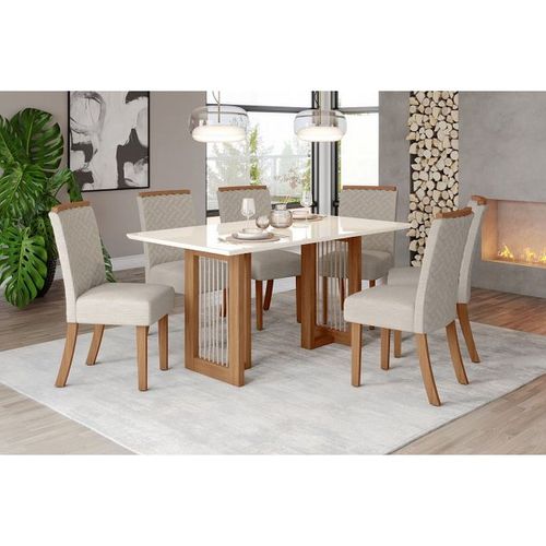 Juego De Comedor Henn Yara 1,6 M +6 Sillas Bella