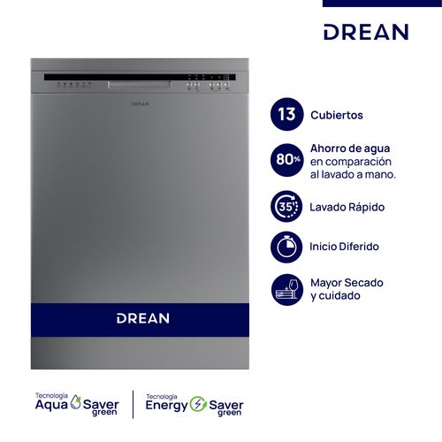 Lavavajillas 13 cubiertos Inoxidable Drean LVDR1306CI0
