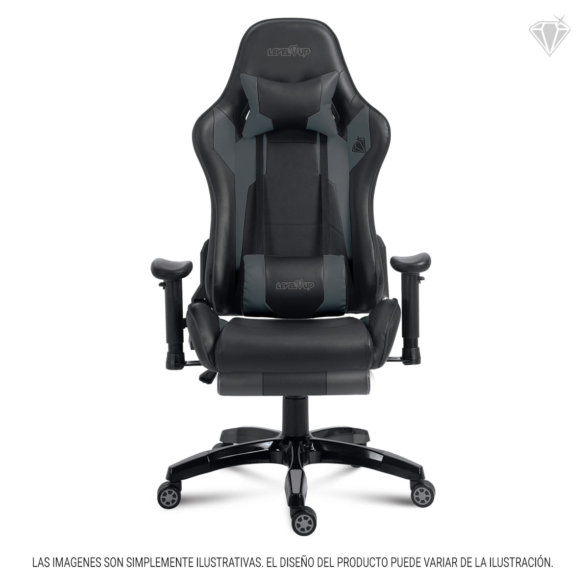 Silla Gamer Apolo Rec170° 90kg Negro/Gris